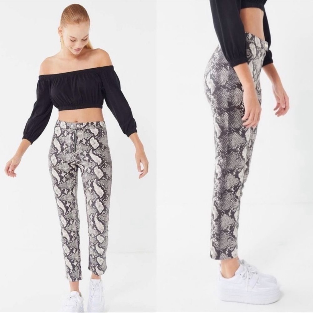 Urban Outfitters Maia Snake Print High Waisted Pants
